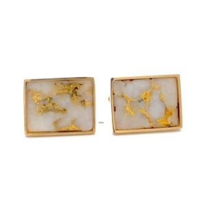 18k Gold & Quartz Rectangle Cufflinks 076264