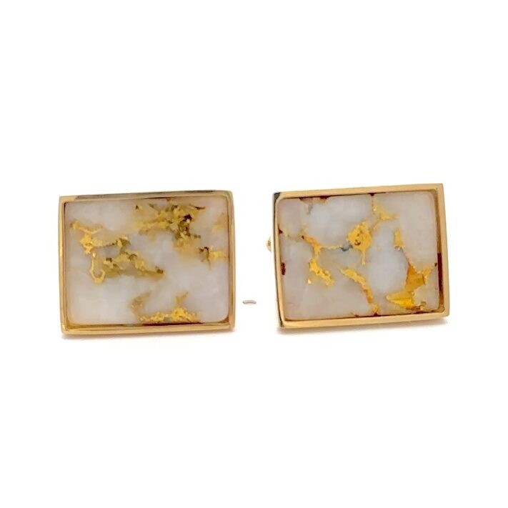 18k Gold & Quartz Rectangle Cufflinks 076264