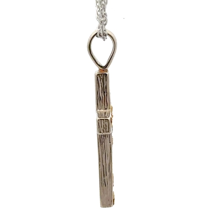 Gold Nugget & white Gold Cross Pendant 076441 - Image 2