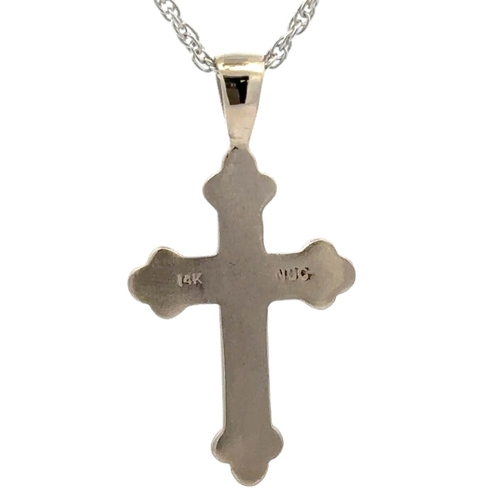 Gold Nugget & White Gold Cross Pendant 076444 - Image 3