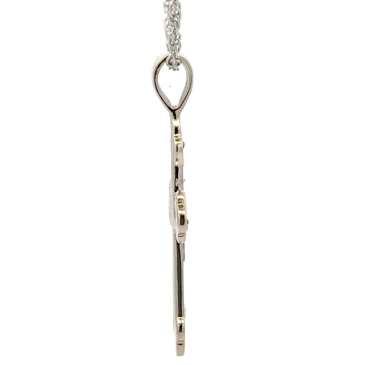 Gold Nugget & White Gold Cross Pendant 076444 - Image 2