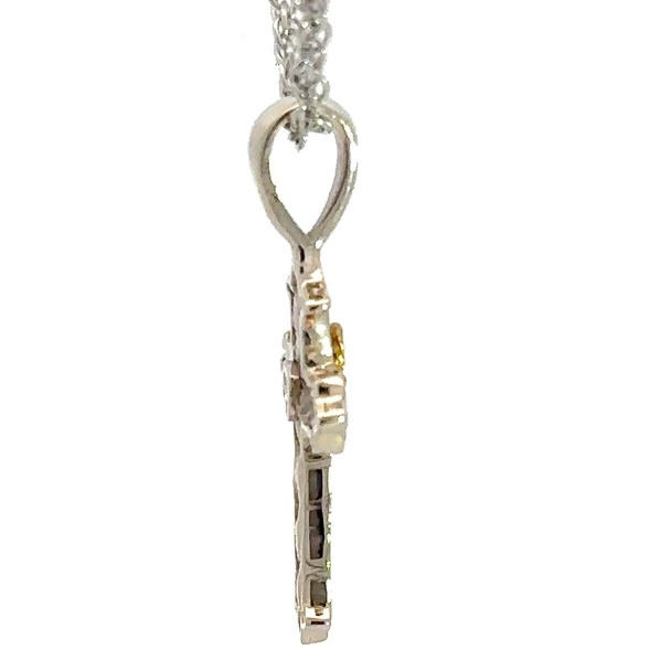 Gold Nugget & White Gold Cross Pendant 076446 - Image 2