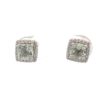 Estate 14K White Gold & Aquamarine Earrings 076580