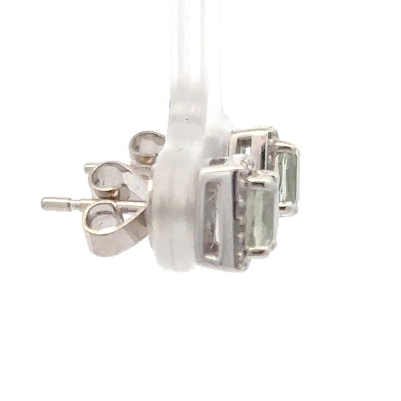 Estate 14K White Gold & Aquamarine Earrings 076580 - Image 4