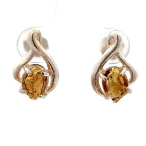 Sterling Silver & Gold Nugget Earrings ER793SNSS