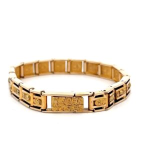 Estate Gold nugget Link Bracelet 076930
