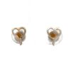 Sterling Silver & Gold Nugget Heart Earrings ER-431 SS