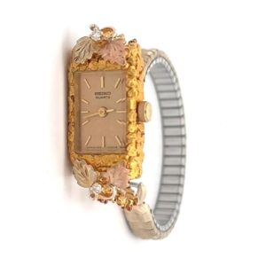Seiko Womens Gold Nugget & Black Hills Gold Estate Watch