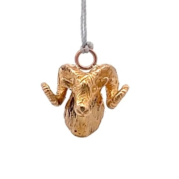 Estate 10K Rams Head Charm 078112