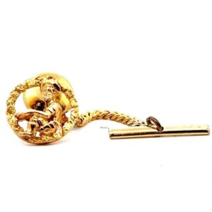 Estate Gold Nugget Gold Panner Tie Tack 078119