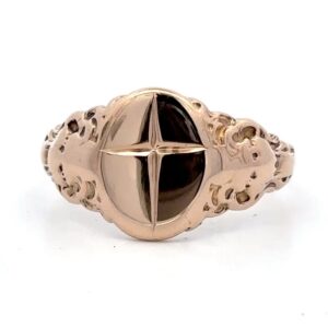 Men's Vintage 14k Cross Estate Ring 078127