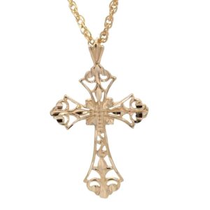 14K Gold Cross Estate Pendant 078129