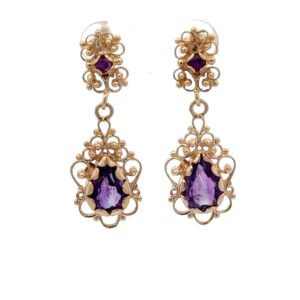 Amethyst Estate Dangling Earrings 078135