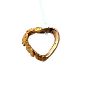 Estate Half Nugget Heart 10K Charm