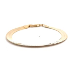 14K Herring Bone 7" Estate Bracelet 078149
