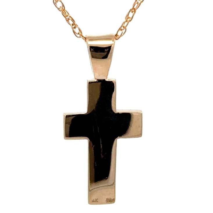 Gold Nugget & Ruby Cross Pendant - Image 3
