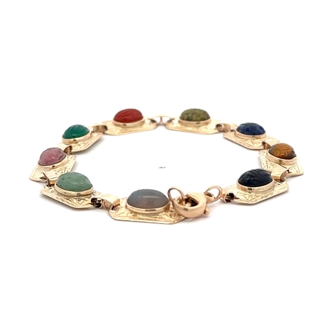 10K MultiStone 7.5" Estate Bracelet 078158