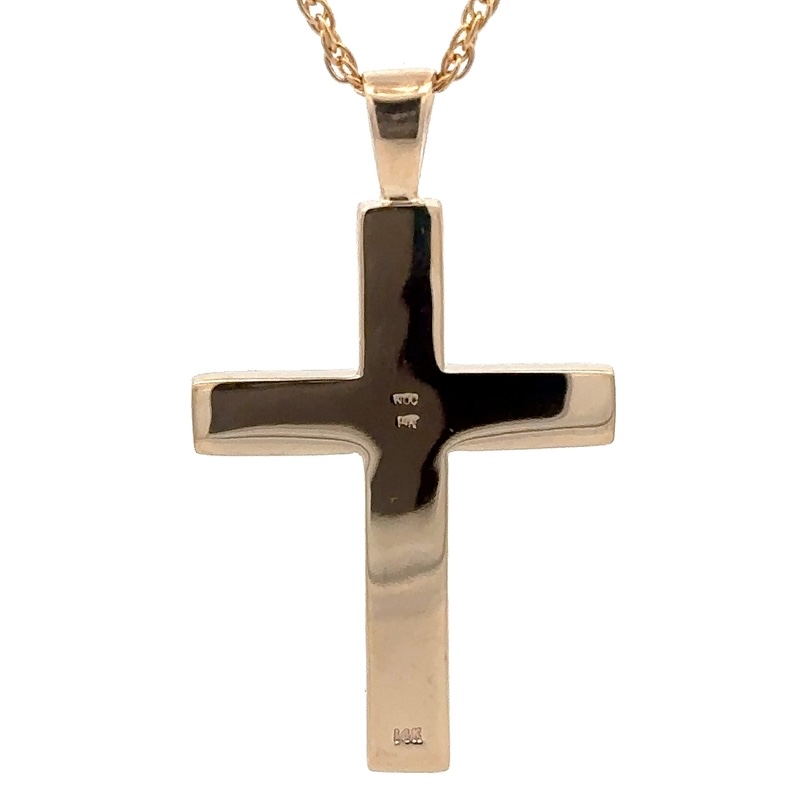 Gold Nugget & Ruby Cross Pendant - Image 3