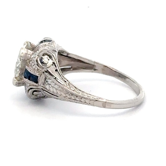 Lady's Estate Vintage Diamond & Sapphire Ring 078164 - Image 3