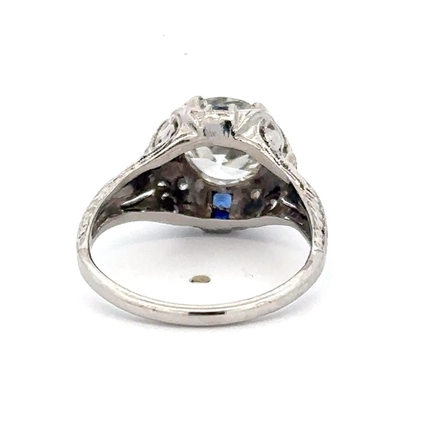 Lady's Estate Vintage Diamond & Sapphire Ring 078164 - Image 4