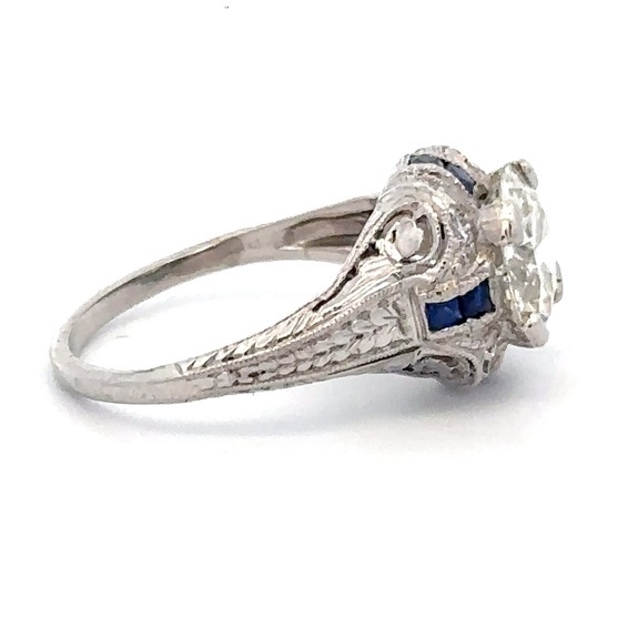 Lady's Estate Vintage Diamond & Sapphire Ring 078164 - Image 2