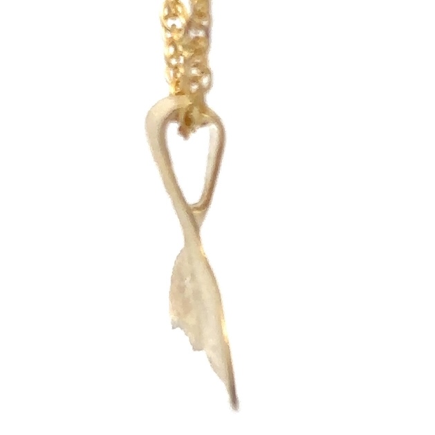 14K Gold Whale Tail Estate Pendant 078830 - Image 4