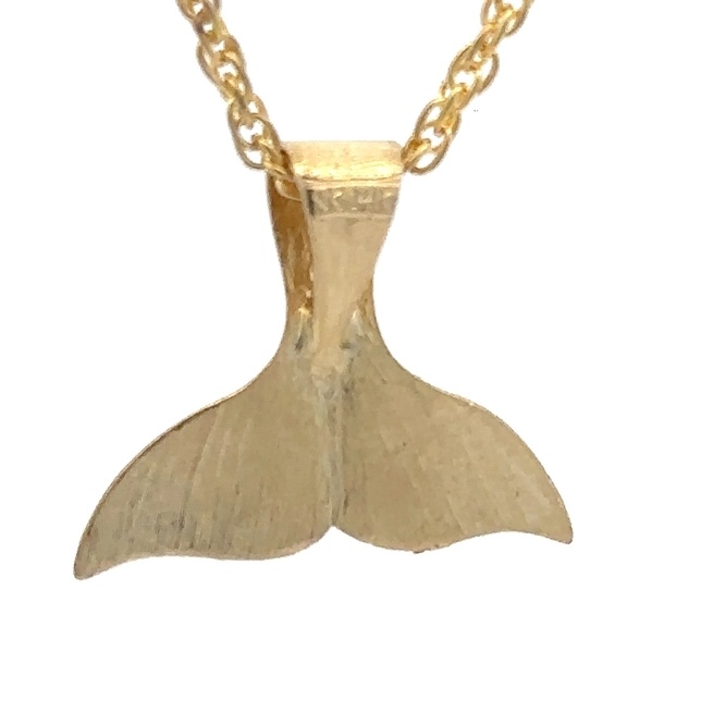 14K Gold Whale Tail Estate Pendant 078830 - Image 3