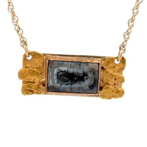 Estate Gold Nugget & Mammoth Tooth Pendant 090053