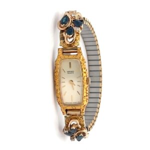 Seiko Womens Gold Nugget& Sapphire Estate Watch