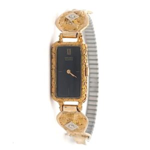 Seiko Womens Gold Nugget & Diamond Estate Watch