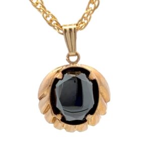 Estate 10K Hematite Pendant 090273