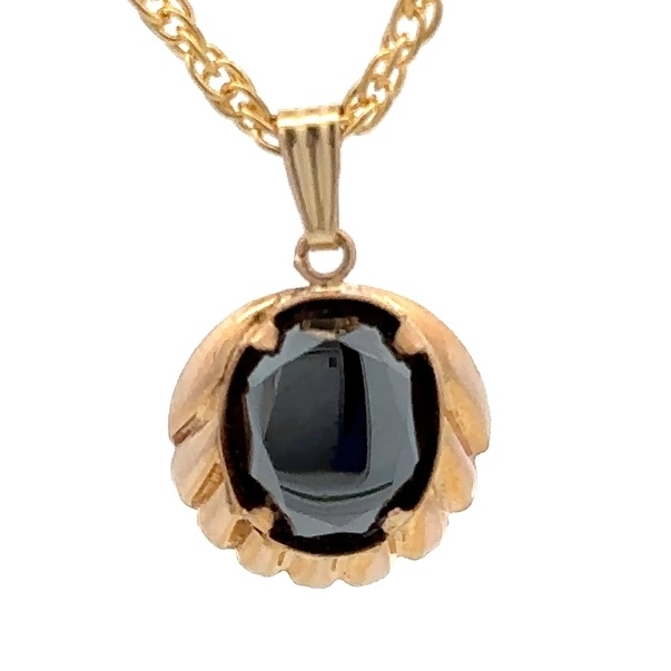 Estate 10K Hematite Pendant 090273