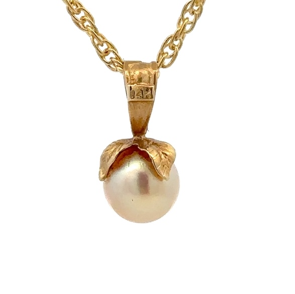 Estate 14K Pearl Pendant 090285 - Image 3