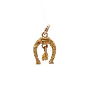 Estate 10K Nugget HorseShoe Charm 090330