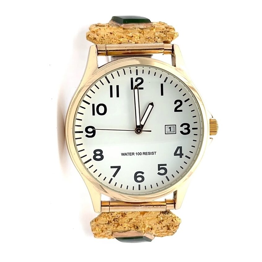 Gold Nugget & Jade Estate Watch