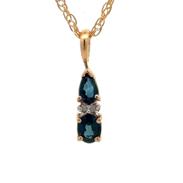 Estate Sapphire & Diamond Pendant 090432