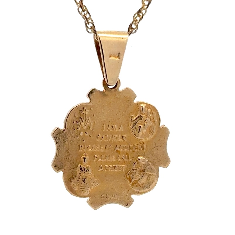 14K Catholic Cross Estate Pendant 090442 - Image 3