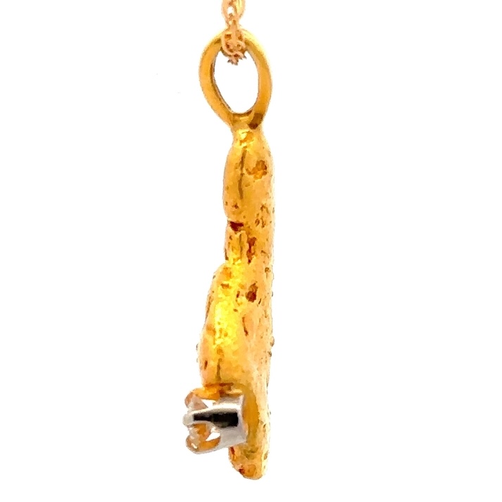 Estate Gold Nugget & Diamond Pendant 090512 - Image 4
