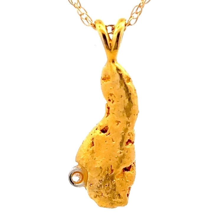 Estate Gold Nugget & Diamond Pendant 090512 - Image 3