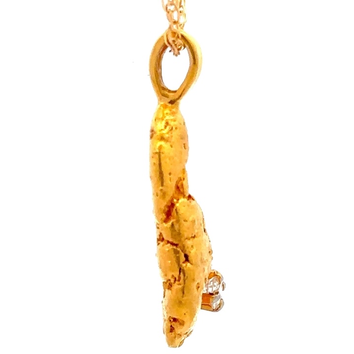 Estate Gold Nugget & Diamond Pendant 090512 - Image 2