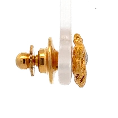 Estate Gold Nugget & Diamond Tie Tack 090517 - Image 4