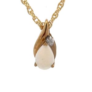 Estate Opal & Diamond Pendant 090535