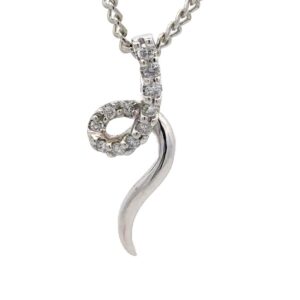 Estate 14K White Gold & Diamond Pendant 090540