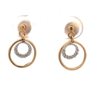 Estate 18K Diamond Post Earrings 090645