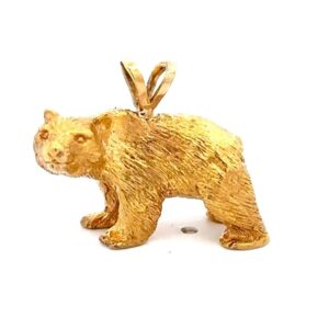 Estate 10K Bear Pendant/Charm 090669