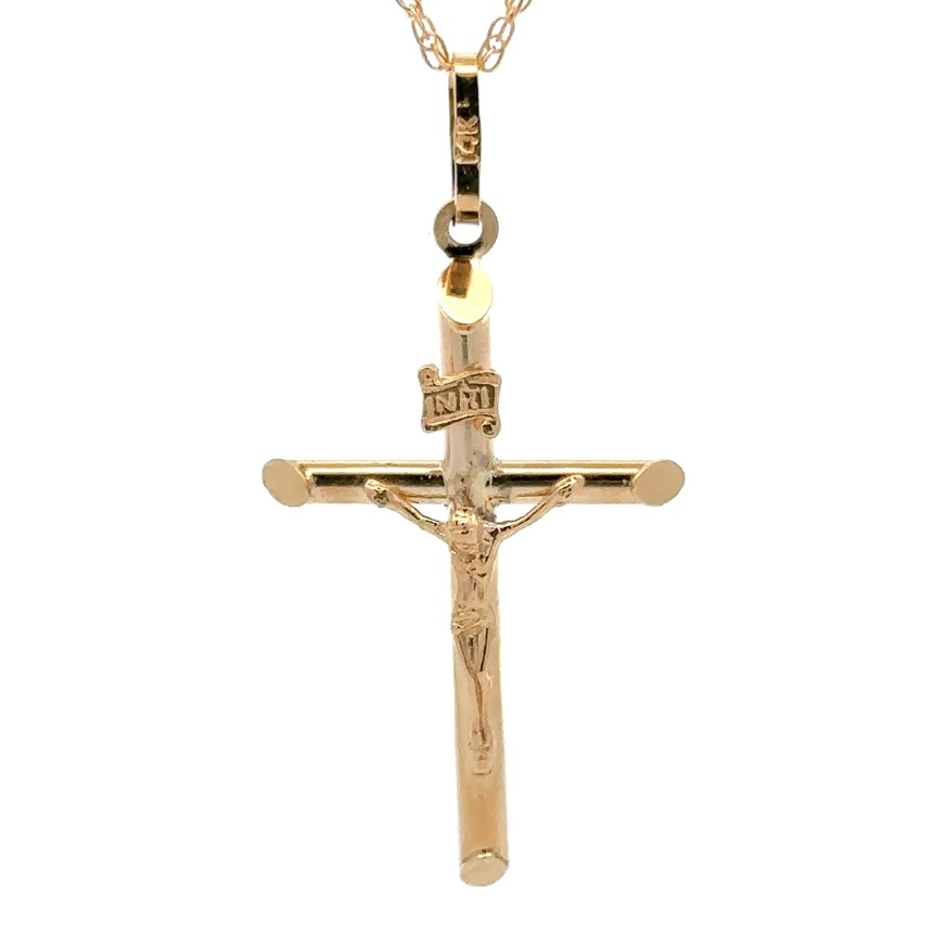 14K Crucifix Estate Pendant 090685