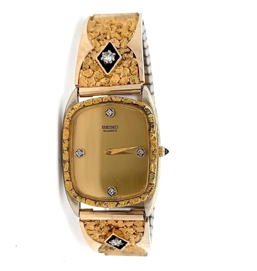 Seiko Gold Nugget & Diamond Estate Watch