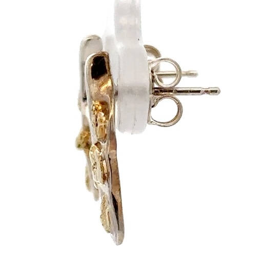 Sterling Silver & Gold Nugget Free Form Earrings 217794 - Image 4