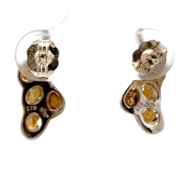 Sterling Silver & Gold Nugget Free Form Earrings 217794 - Image 3