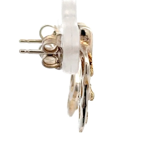 Sterling Silver & Gold Nugget Free Form Earrings 217794 - Image 2